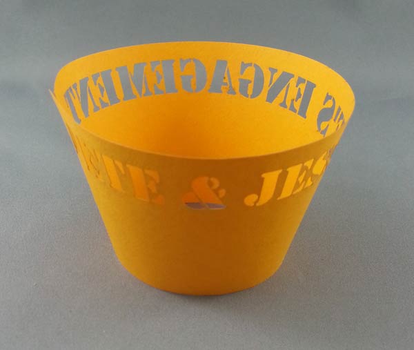 Laser cut paper cup sample
